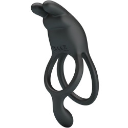 Pretty Love - Seth Double Anneau Vibrant Lapin 7 Vibrations Noir